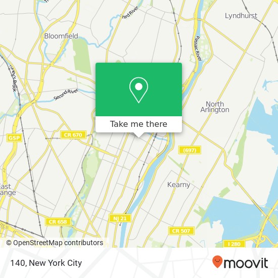 Mapa de 140, 138 Verona Ave #140, Newark, NJ 07104, USA