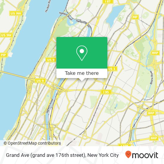 Mapa de Grand Ave (grand ave 176th street), Bronx, NY 10453