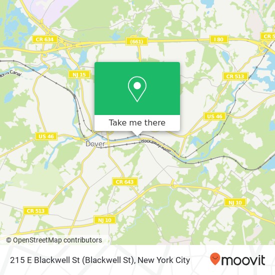 Mapa de 215 E Blackwell St (Blackwell St), Dover, NJ 07801
