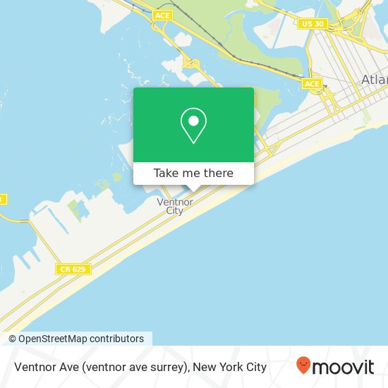 Mapa de Ventnor Ave (ventnor ave surrey), Ventnor City, NJ 08406