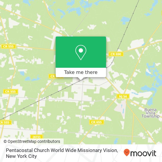 Mapa de Pentacostal Church World Wide Missionary Vision, 106 W Atlantic Ave