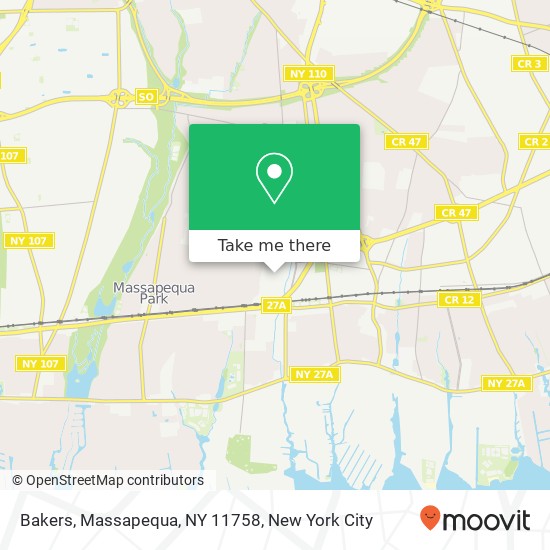 Mapa de Bakers, Massapequa, NY 11758
