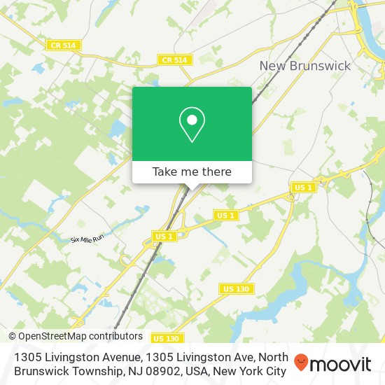 Mapa de 1305 Livingston Avenue, 1305 Livingston Ave, North Brunswick Township, NJ 08902, USA