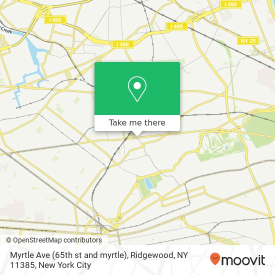 Mapa de Myrtle Ave (65th st and myrtle), Ridgewood, NY 11385