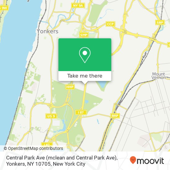 Central Park Ave (mclean and Central Park Ave), Yonkers, NY 10705 map