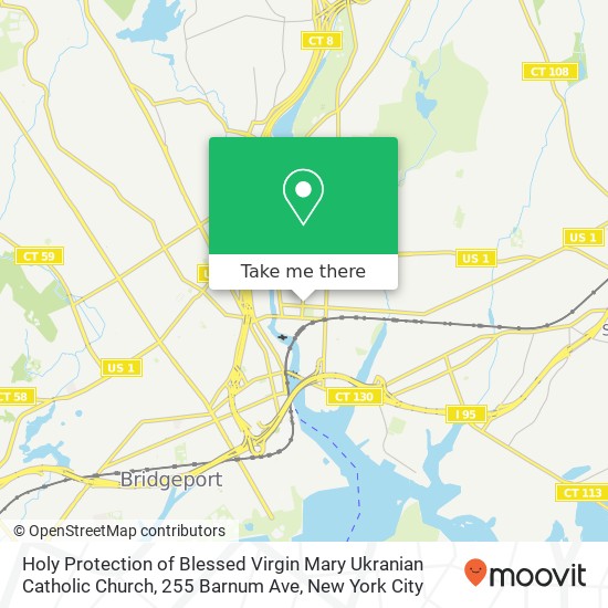 Mapa de Holy Protection of Blessed Virgin Mary Ukranian Catholic Church, 255 Barnum Ave