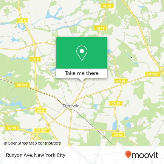 Mapa de Runyon Ave, Freehold (MILLHURST), NJ 07728