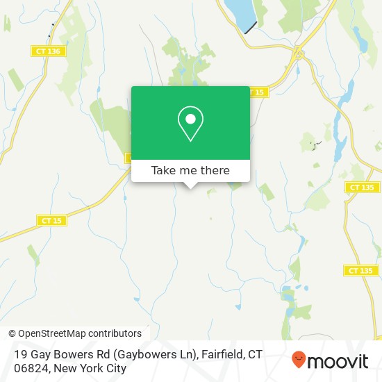 Mapa de 19 Gay Bowers Rd (Gaybowers Ln), Fairfield, CT 06824