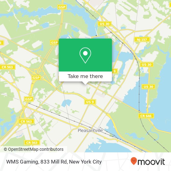 Mapa de WMS Gaming, 833 Mill Rd