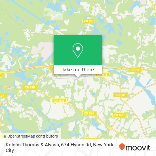 Mapa de Koletis Thomas & Alyssa, 674 Hyson Rd