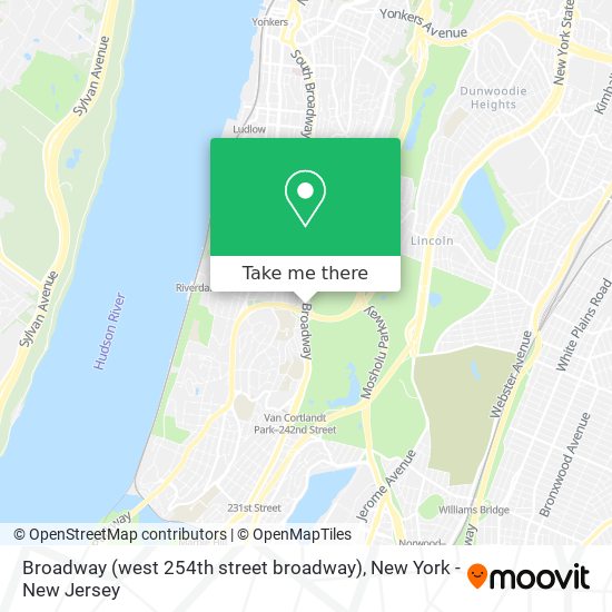 Broadway (west 254th street broadway) map