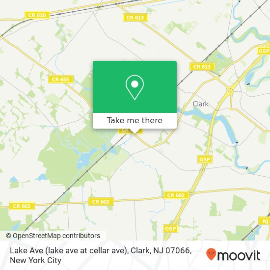 Mapa de Lake Ave (lake ave at cellar ave), Clark, NJ 07066
