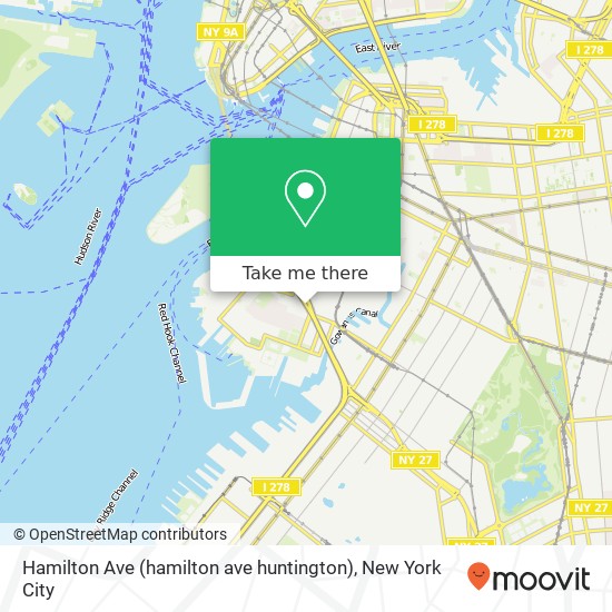 Mapa de Hamilton Ave (hamilton ave huntington), Brooklyn, NY 11231