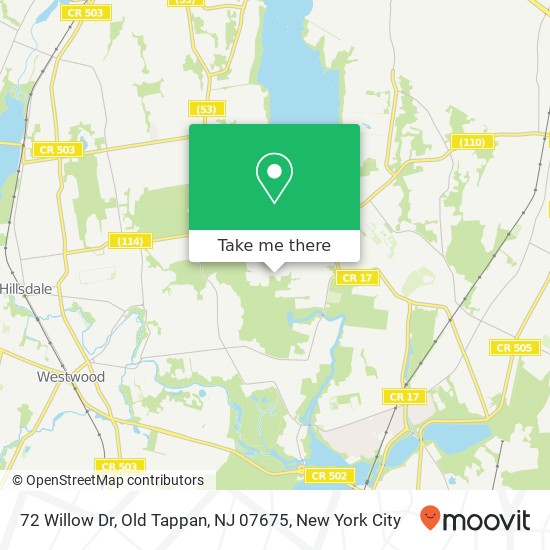 Mapa de 72 Willow Dr, Old Tappan, NJ 07675
