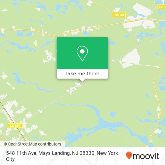 Mapa de 548 11th Ave, Mays Landing, NJ 08330