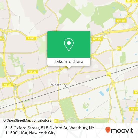 Mapa de 515 Oxford Street, 515 Oxford St, Westbury, NY 11590, USA