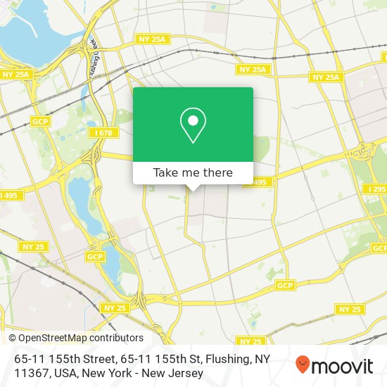 65-11 155th Street, 65-11 155th St, Flushing, NY 11367, USA map