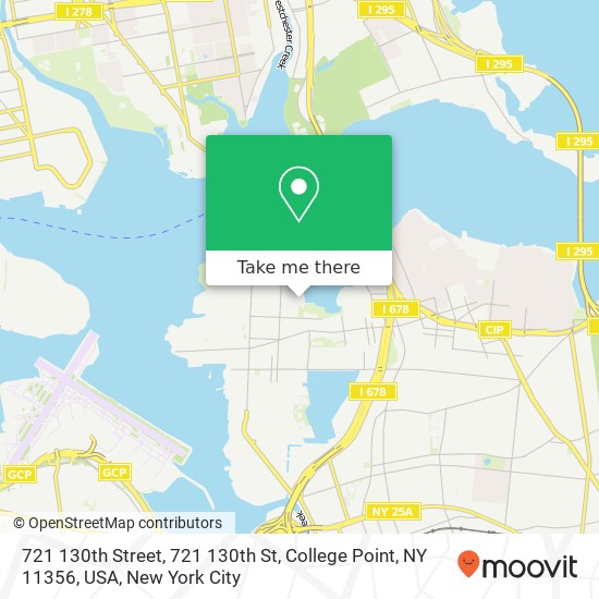 Mapa de 721 130th Street, 721 130th St, College Point, NY 11356, USA