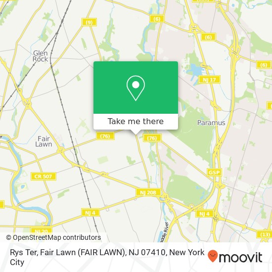 Mapa de Rys Ter, Fair Lawn (FAIR LAWN), NJ 07410