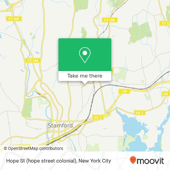 Mapa de Hope St (hope street colonial), Stamford (STAMFORD), CT 06906