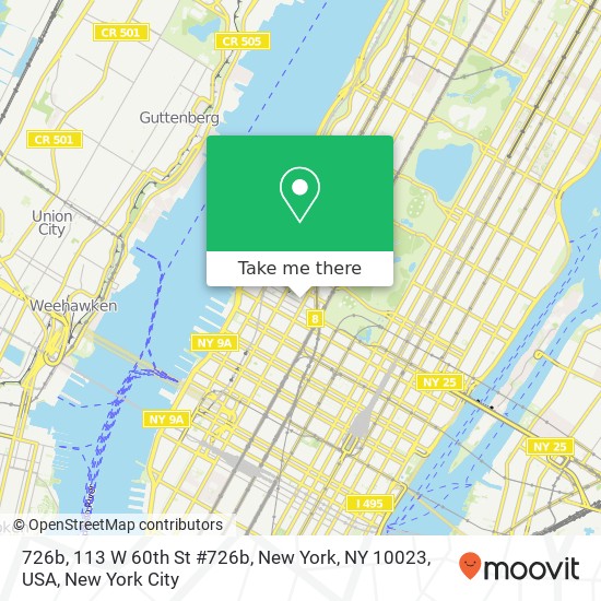 726b, 113 W 60th St #726b, New York, NY 10023, USA map