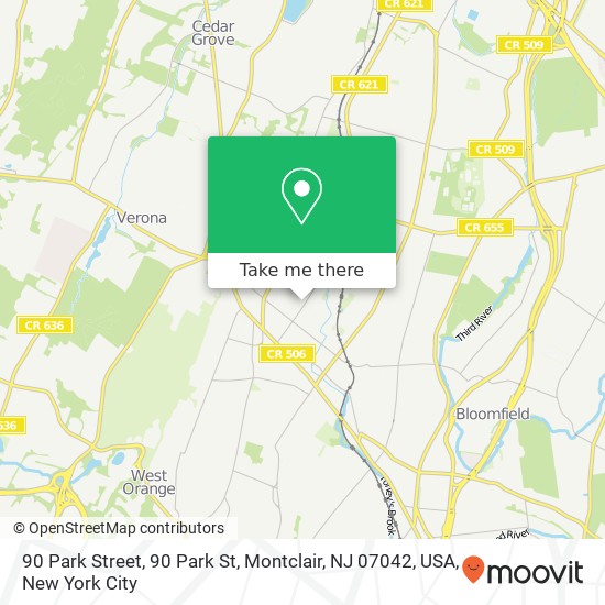 90 Park Street, 90 Park St, Montclair, NJ 07042, USA map