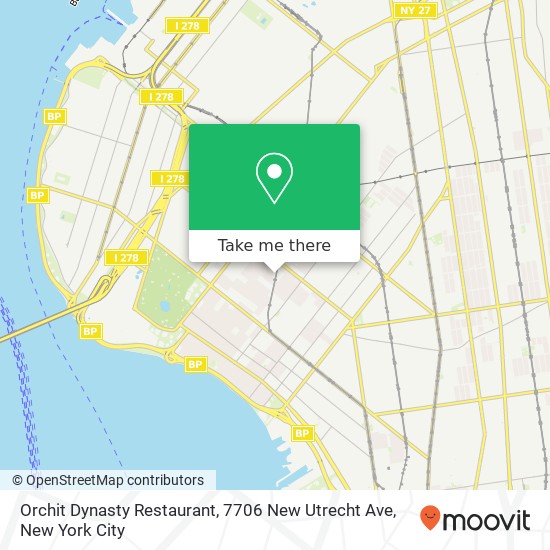 Orchit Dynasty Restaurant, 7706 New Utrecht Ave map