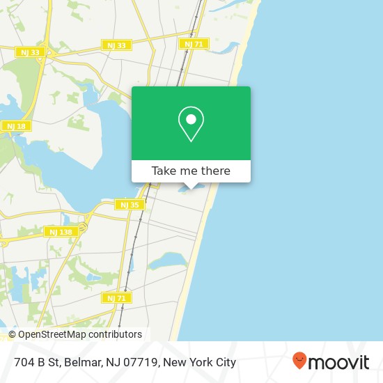 Mapa de 704 B St, Belmar, NJ 07719