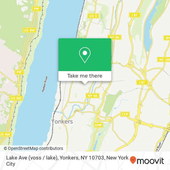 Mapa de Lake Ave (voss / lake), Yonkers, NY 10703