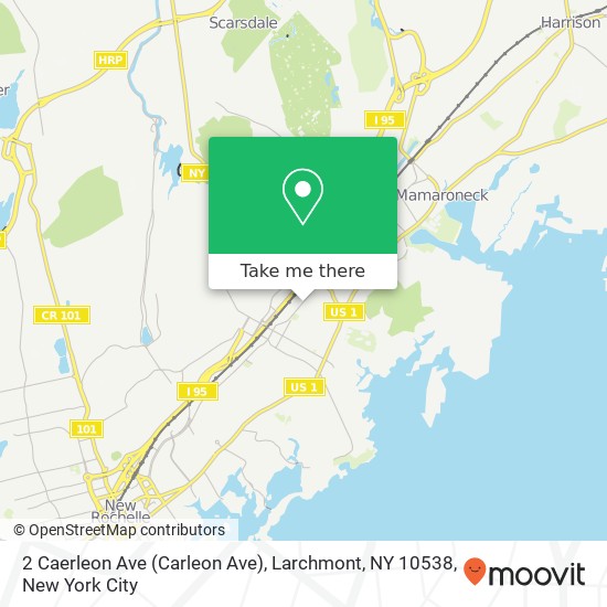 Mapa de 2 Caerleon Ave (Carleon Ave), Larchmont, NY 10538