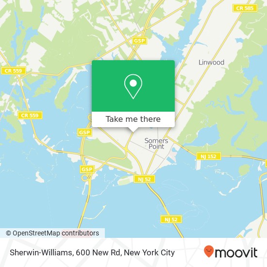 Mapa de Sherwin-Williams, 600 New Rd