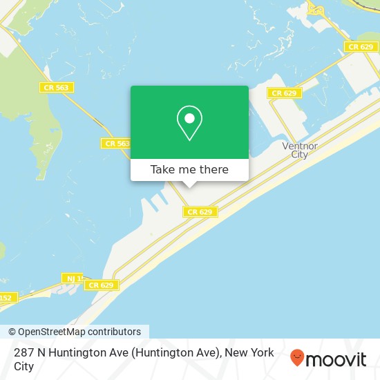 Mapa de 287 N Huntington Ave (Huntington Ave), Margate City, NJ 08402