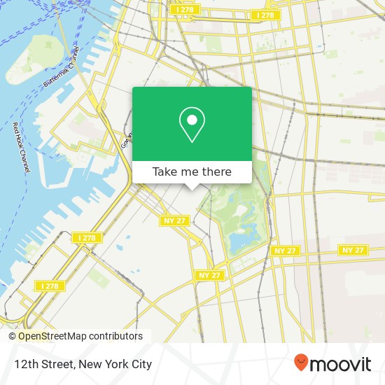 Mapa de 12th Street, 12th St & 8th Ave, Brooklyn, NY 11215, USA