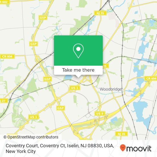 Mapa de Coventry Court, Coventry Ct, Iselin, NJ 08830, USA