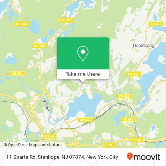 Mapa de 11 Sparta Rd, Stanhope, NJ 07874