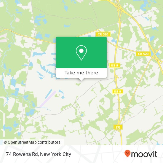 Mapa de 74 Rowena Rd, Manalapan Twp, NJ 07726