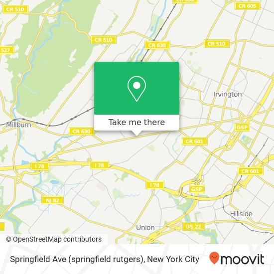 Mapa de Springfield Ave (springfield rutgers), Maplewood, NJ 07040