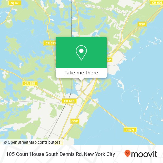 Mapa de 105 Court House South Dennis Rd, Cape May Court House, NJ 08210