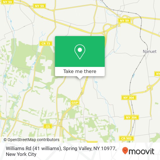 Mapa de Williams Rd (41 williams), Spring Valley, NY 10977
