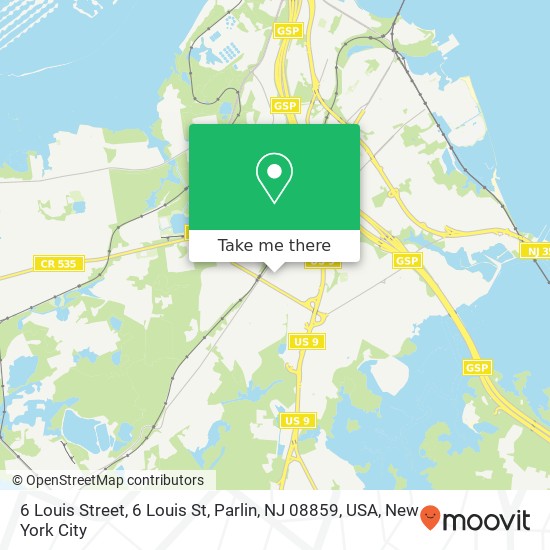 Mapa de 6 Louis Street, 6 Louis St, Parlin, NJ 08859, USA