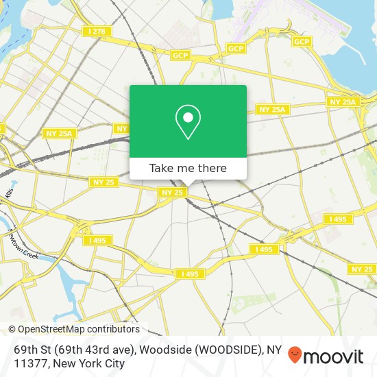 69th St (69th 43rd ave), Woodside (WOODSIDE), NY 11377 map
