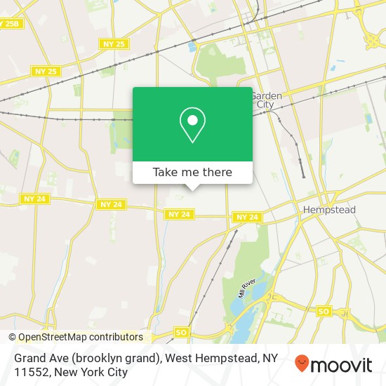 Mapa de Grand Ave (brooklyn grand), West Hempstead, NY 11552