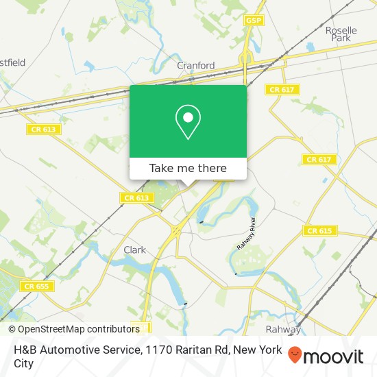 Mapa de H&B Automotive Service, 1170 Raritan Rd