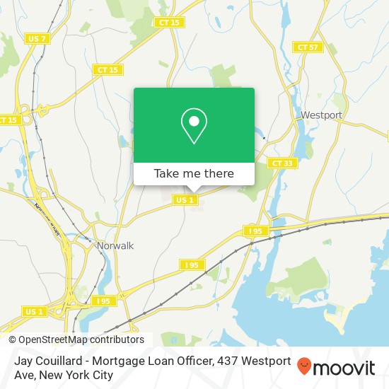 Mapa de Jay Couillard - Mortgage Loan Officer, 437 Westport Ave