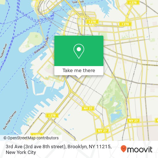 Mapa de 3rd Ave (3rd ave 8th street), Brooklyn, NY 11215