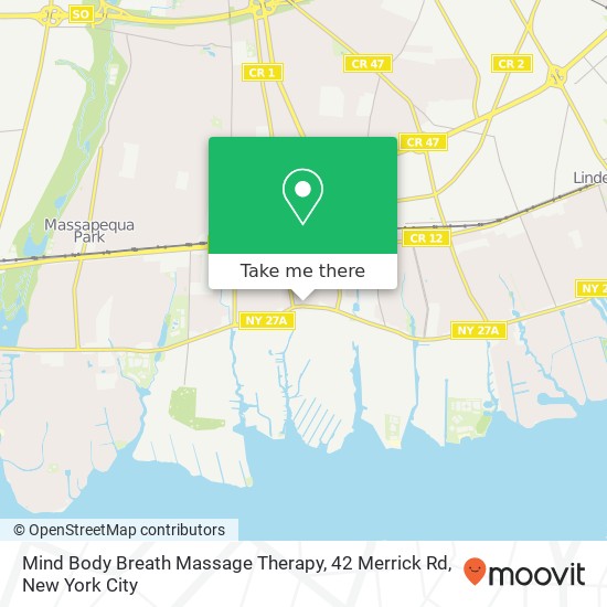 Mapa de Mind Body Breath Massage Therapy, 42 Merrick Rd