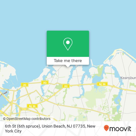 6th St (6th spruce), Union Beach, NJ 07735 map