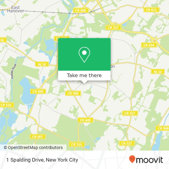 Mapa de 1 Spalding Drive, 1 Spalding Dr, Livingston, NJ 07039, USA