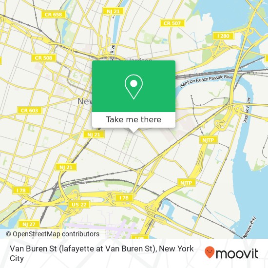 Mapa de Van Buren St (lafayette at Van Buren St), Newark, NJ 07105