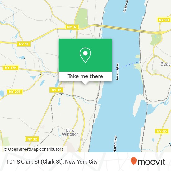 Mapa de 101 S Clark St (Clark St), Newburgh, NY 12550